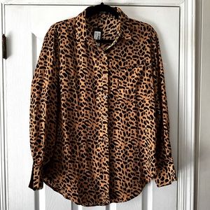NWT Leopard button down blouse by nasty gal
